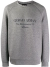 Giorgio Armani Logo Sweater In Grey