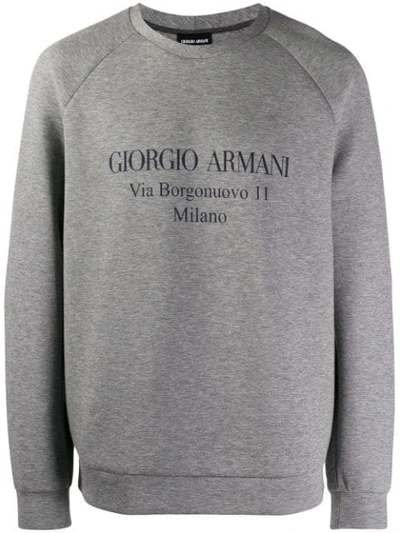 Giorgio Armani Logo Sweater In Grey