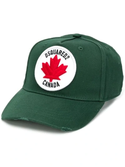 Dsquared2 Maple Leaf Patch Cap In Green