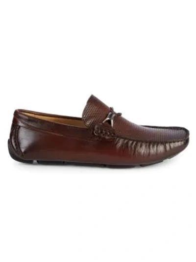 Saks Fifth Avenue Men's Bit Buckle Pebble Leather Loafers In Cafe