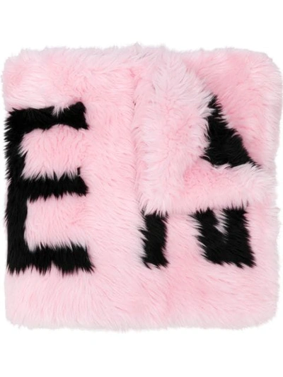 Balenciaga Giant Scarf In Faux Fur In Pink