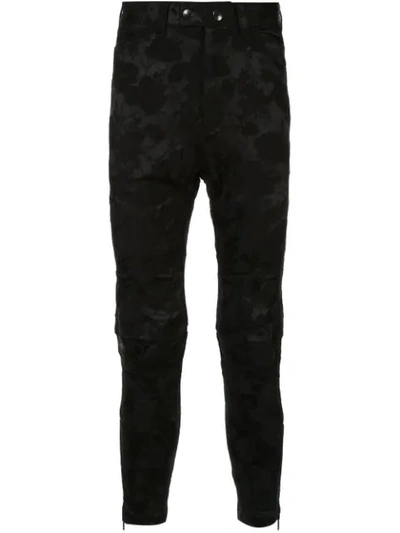 Ann Demeulemeester Floral Jacquard Skinny Trousers In Black