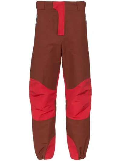 Boramy Viguier Contrasting Panels Wide-leg Trousers In Red