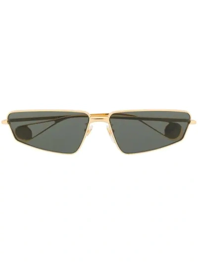 Gucci Rectangular Frame Sunglasses In Gold