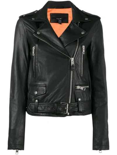 Ksubi Bad Company Leather Biker Jacket In Black