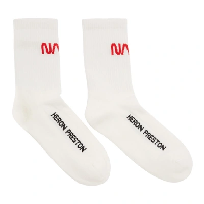 Heron Preston 'nasa' Socken - Weiss In White/red