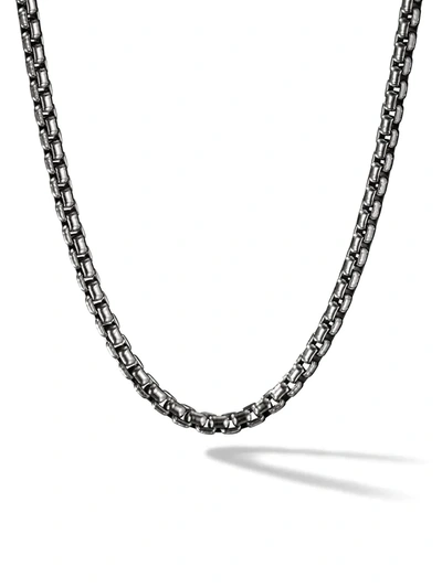 David Yurman Box Chain Medium Necklace In Black