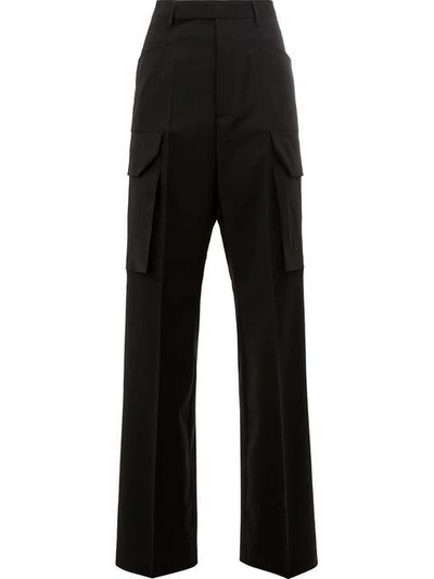 Rick Owens Straight Trousers In Black