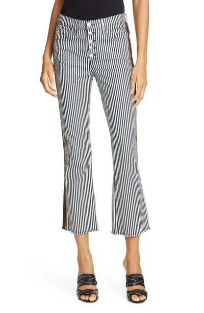 Veronica Beard Carolyn Baby Boot-cut Tuxedo-striped Jeans In Stripe Denim