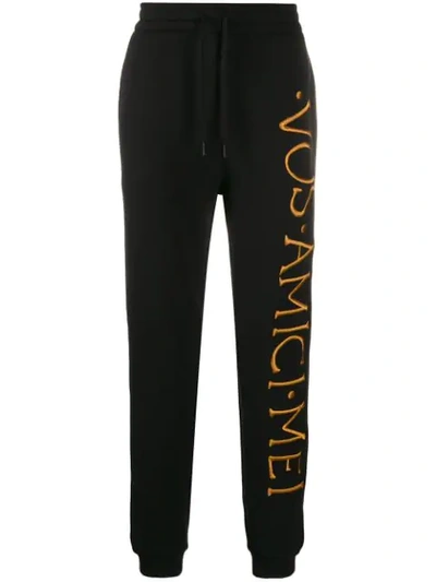 Moschino Roman Embroidery Wool And Cotton Jogging In Black