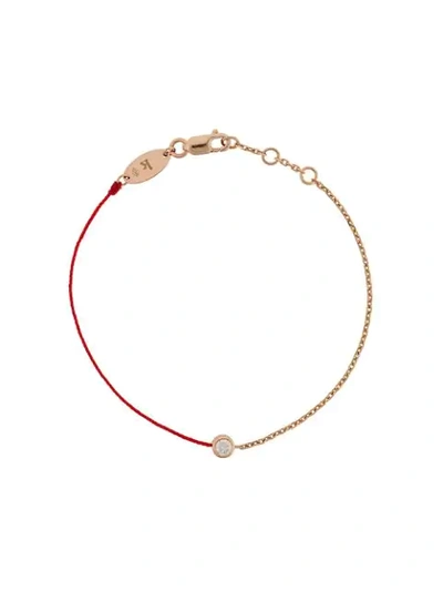 Redline 18ct Rose Gold And Diamond Pure Thread And Chain Bracelet (red)