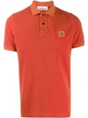 Stone Island Logo Patch Polo Shirt In Red