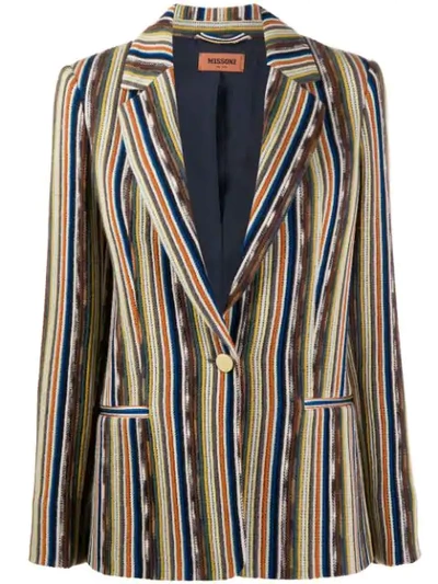 Missoni Striped Slim-fit Blazer In Orange