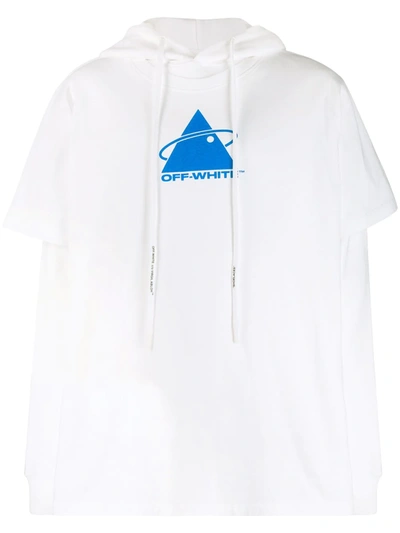 Off-white Triangle Double T-shirt Hoodie In White