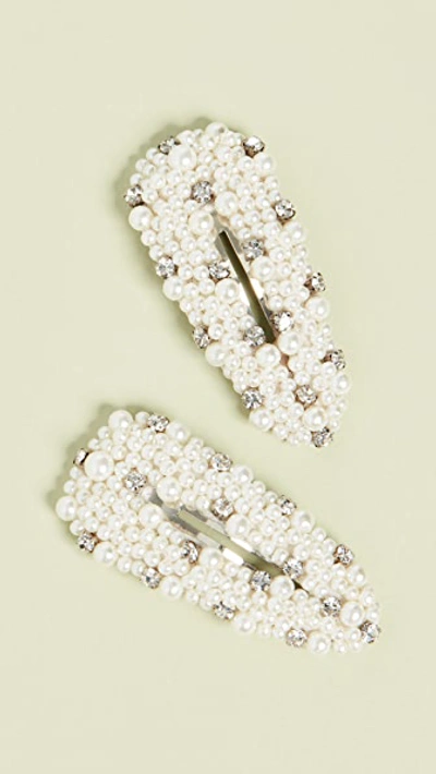 Deepa Gurnani Women's Arabella 2-piece Faux Pearl & Crystal Hair Clip Set In Ivory