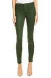 L Agence Marguerite High-rise Coated Skinny Jeans In Evergreen