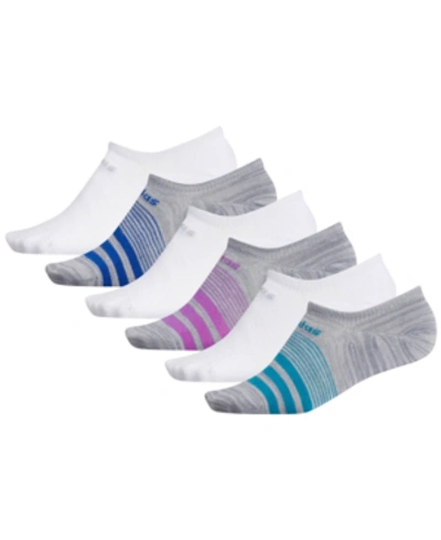 Adidas Originals Adidas Superlite 6-pk. Super No-show Women's Socks In Clear Onix - Grey Space Dye/ Active Teal/ Shock Purple