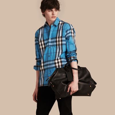 check stretch cotton shirt