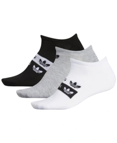 Adidas Originals Adidas 3-pk. Originals Stacked Forum No-show Women's Socks In White/ Black Light Heather Grey Black/ White
