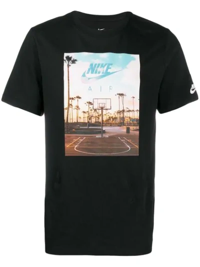 Nike Men's Photo Graphic Basketball T-shirt In 010 Black