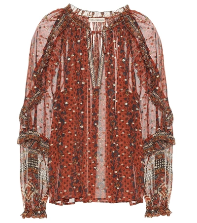 Ulla Johnson Calista Fil Coupé Blouse In Red