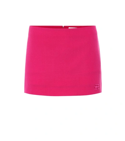 Balenciaga Stretch-wool Miniskirt In Pink