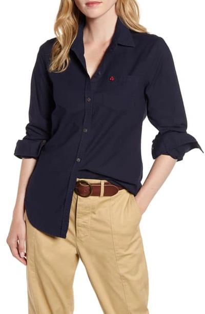 Alex Mill Standard Garment Dyed Oxford Shirt In Dark Navy