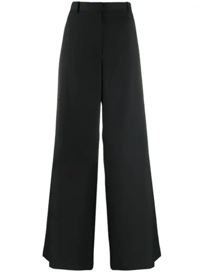 The Row Nick Wool Wide-leg Trousers In Black