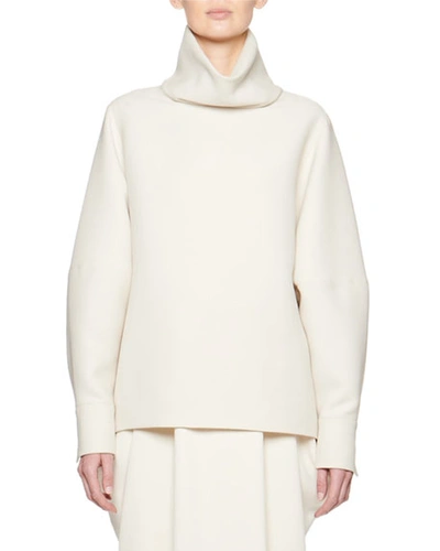 The Row Makie Mock-neck Sweater In Ivory
