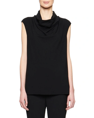 The Row Leila Wool-cashmere Cowl-neck Top In Black