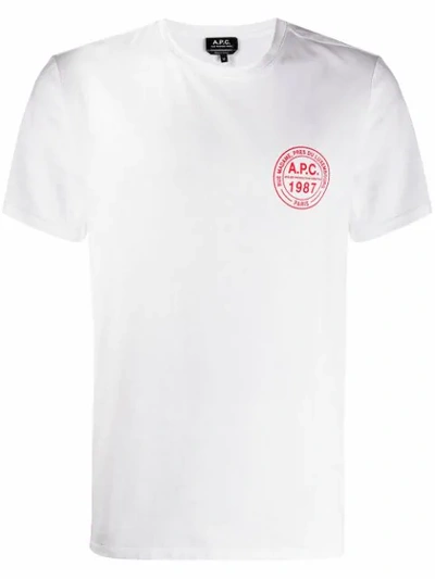 Apc Ollie Logo-print Cotton-jersey T-shirt In White