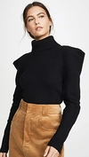 A.l.c Maura Ribbed Turtleneck Sweater In Black