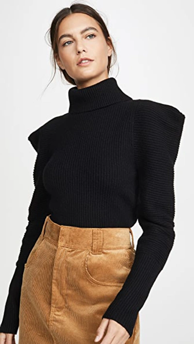 A.l.c Maura Ribbed Turtleneck Sweater In Black