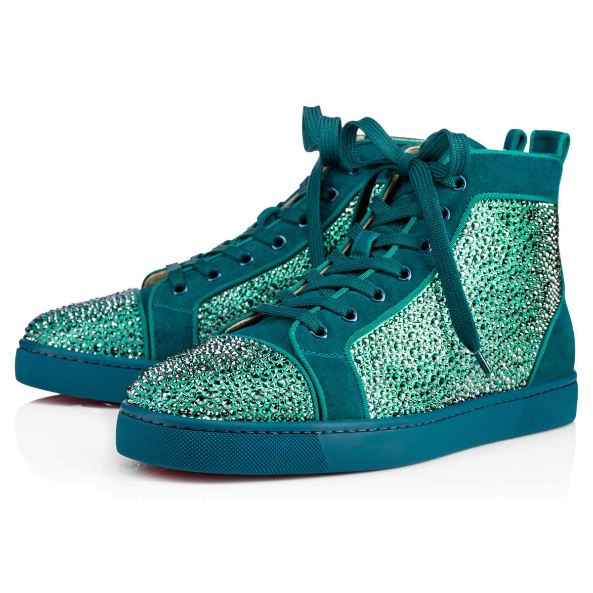 louboutin mens blue suede