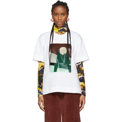 Plan C Colour-block Print T-shirt In 00w01 White