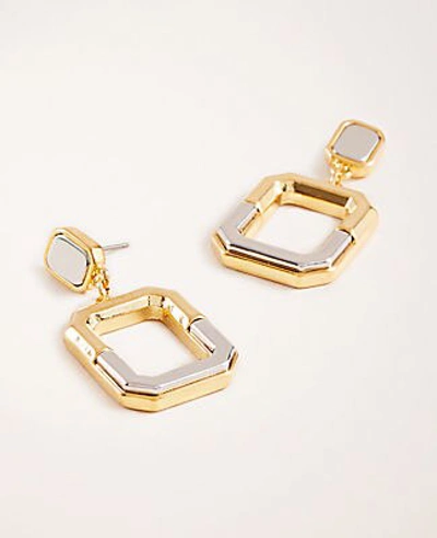 Ann Taylor Mixed Metal Link Earrings In Gold