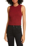 A.l.c Marie Ribbed Sleeveless Sweater In Red-drk