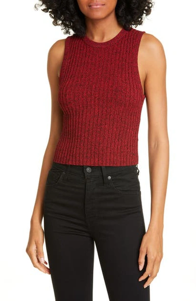 A.l.c Marie Ribbed Sleeveless Sweater In Red-drk
