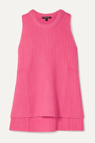 Derek Lam Ribbed Cashmere Top In Pink