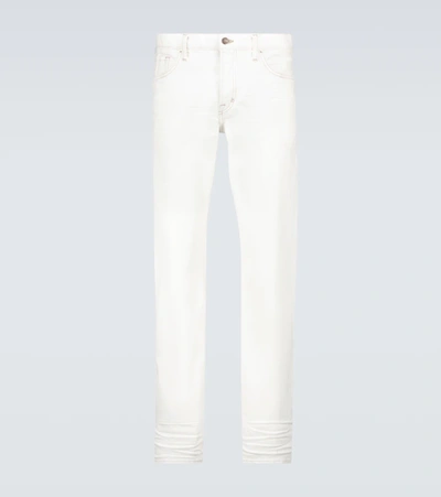 Tom Ford Five-pocket Slim-fit Jeans In White