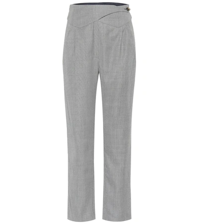 Blazé Milano Basque Straight Wool Pants In Grey