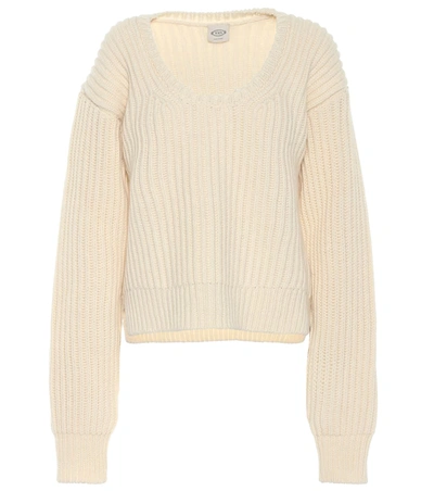 Tod's Wool And Cashmere Sweater In Beige