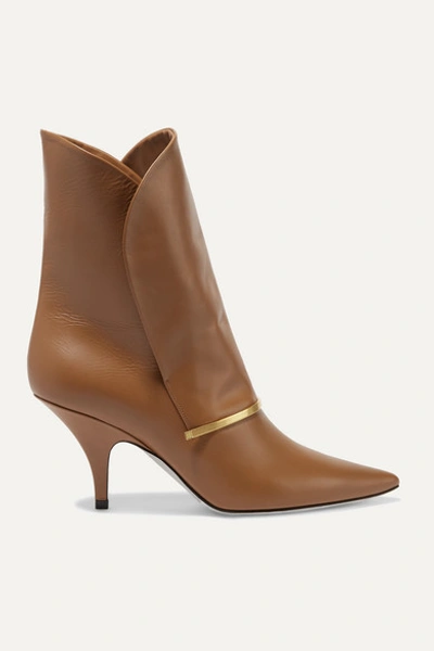 Givenchy Bar Leather Ankle Boots In Tan