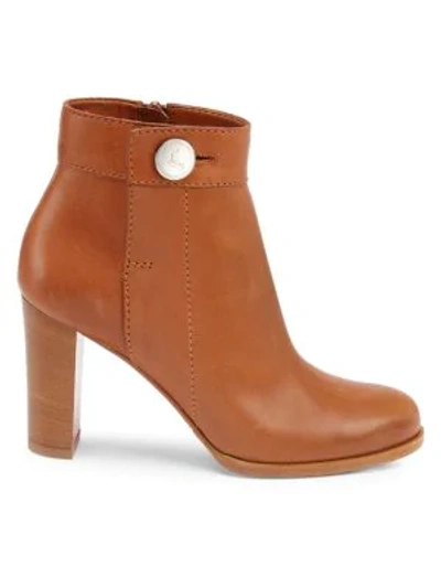 Christian Louboutin Janis 85 Leather Ankle Boots In Cuoio