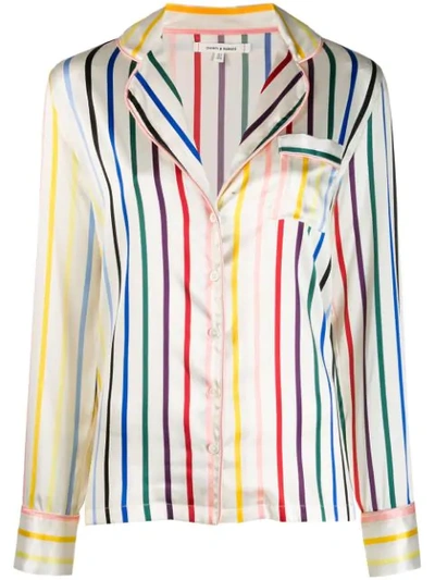 Chinti & Parker Striped Silk-satin Pyjama Set In Neutrals