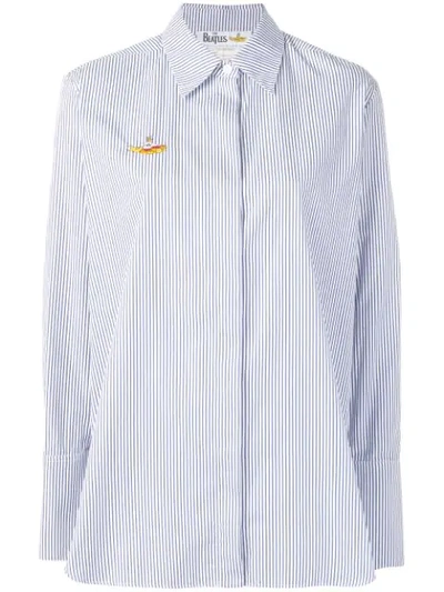 Stella Mccartney Submarine Pinstriped Cotton Blouse In White