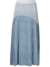 Balmain Metallic Jacquard-knit Midi Skirt In Blue