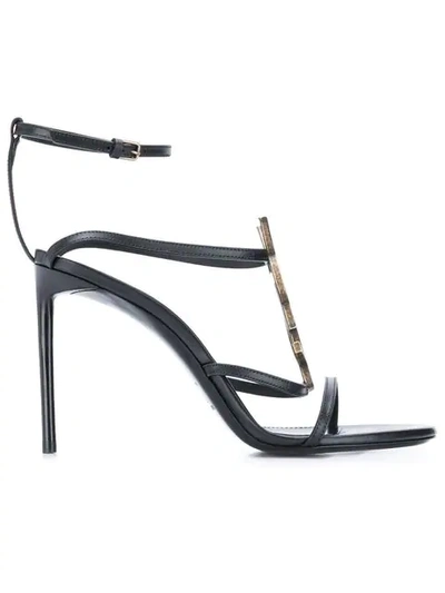 Saint Laurent Cassandra Sandals In Black