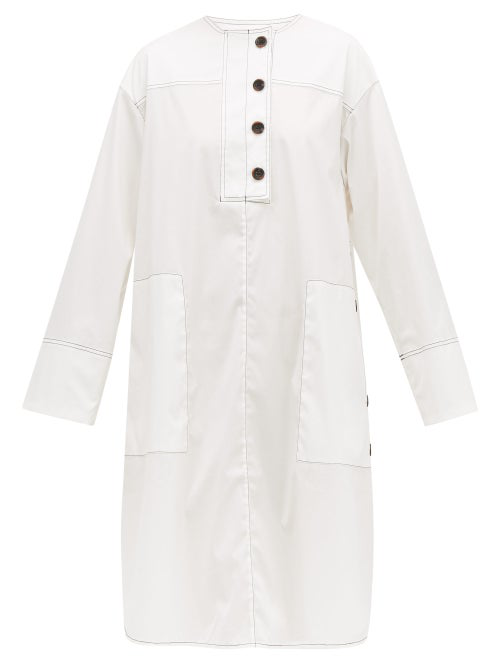 Lee Mathews Elsie White Cotton-Blend Shirt Dress | ModeSens