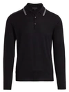 Saks Fifth Avenue Collection Charlotte Wool Blend Polo In Black